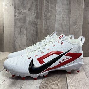 Nike Alpha Menace 4 Pro Men's Size 13 Football Cleats Shoes Leather White Red